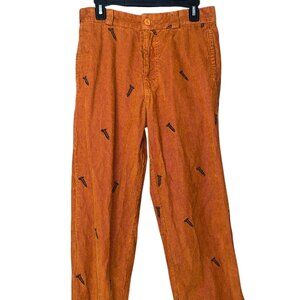 Orange Corduroy Urban Outfitters Pants with Embroidered Screws 30 x 30 USED